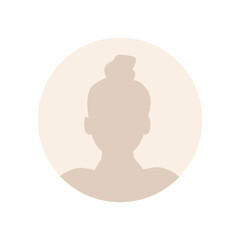 Flat illustration. Stylish pastel profile of a woman. Avatar, user profile, person icon, silhouette, profile picture. Suitable for social media profiles, icons, screensavers and as a template..