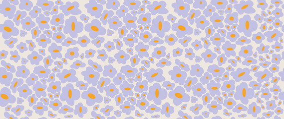 Flat seamless background. Minimalistic abstract floral pattern. Modern print. Ideal for textile design, screensavers, covers, cards, invitations and posters...