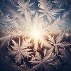 Close up of frost on a window