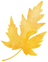 Watercolour autumn leaf. Bright watercolour leaf for web, greeting cards, wallpapers, decor and other.