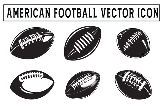 American Football Icon Simple Silhouette