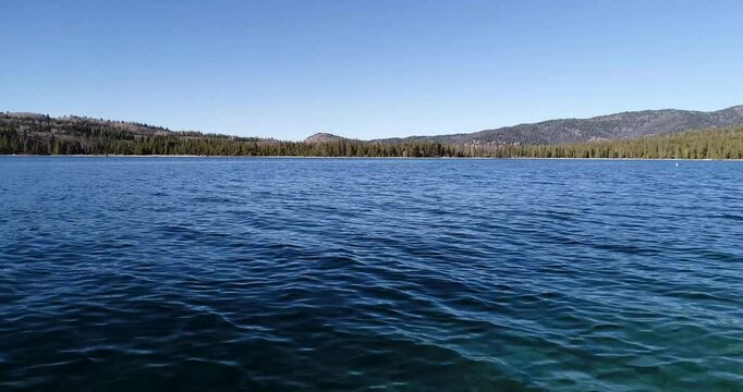 low angle view of redfish lake in stanley