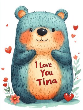 Cute Bear Love Card.