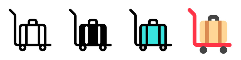 Editable baggage trolley, baggage cart vector icon. Part of a big icon set family. Perfect for web and app interfaces, presentations, infographics, etc