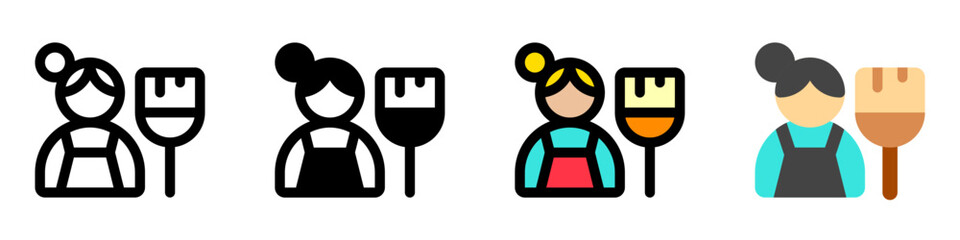 Editable maid, cleaning service vector icon. Part of a big icon set family. Perfect for web and app interfaces, presentations, infographics, etc