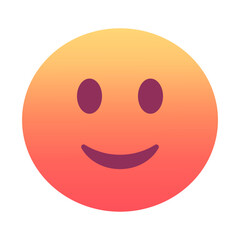 Slightly smiling face emoji icon. Trendy colors, popular element for social media and digital designs. Emoticon, isolated element.