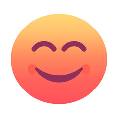 Obraz premium Smiling face with smiling eyes emoji icon. Trendy colors, popular element for social media and digital designs. Emoticon, isolated element.