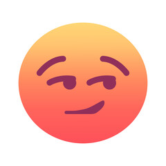 Obraz premium Smirking face emoji icon. Trendy colors, popular element for social media and digital designs. Emoticon, isolated element.