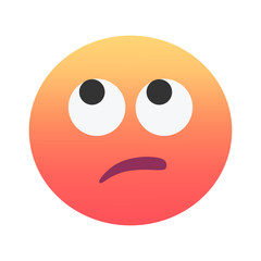Face with rolling eyes emoji icon. Trendy colors, popular element for social media and digital designs. Emoticon, isolated element.