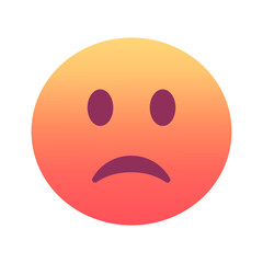 Slightly frowning face emoji icon. Trendy colors, popular element reflecting mild discontent, often used in social media. Emoticon, isolated element.