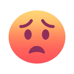 Fototapeta premium Worried face emoji icon. Trendy colors, popular element conveying anxiety, frequently used in social media. Emoticon, isolated element.