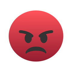 Enraged face emoji icon. Trendy colors, popular element representing intense anger or frustration, widely used in social media. Emoticon, isolated element.