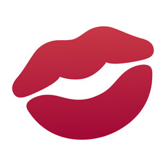 Kiss mark emoji icon. Trendy colors, popular element representing affection and love, widely used in social media. Emoticon, isolated element.