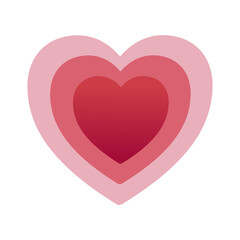 Growing heart emoji icon. Trendy colors, popular element representing love and affection, often seen in social media. Emoticon, isolated element.