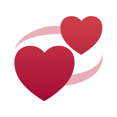 Revolving hearts emoji icon. Trendy colors, popular element symbolizing love and affection, widely used in social media. Emoticon, isolated element.
