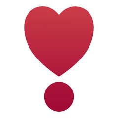 Heart exclamation emoji icon. Trendy colors, popular element expressing excitement and love, widely used in social media. Emoticon, isolated element.