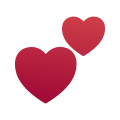 Two hearts emoji icon. Trendy colors, popular element representing love and connection, commonly used in social media. Emoticon, isolated element.