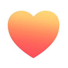 orange heart emoji icon. Trendy colors, popular element representing love and affection, frequently used in social media. Emoticon, isolated element.
