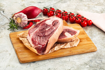 Raw pork knuckle for roast