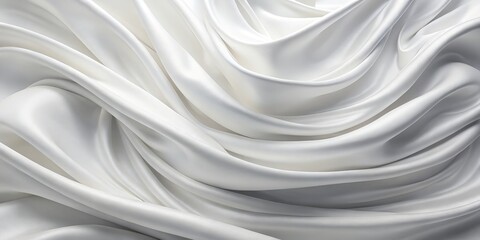 Fototapeta premium Smooth white fabric texture featuring graceful curves, perfect for minimalist branding and design presentations,