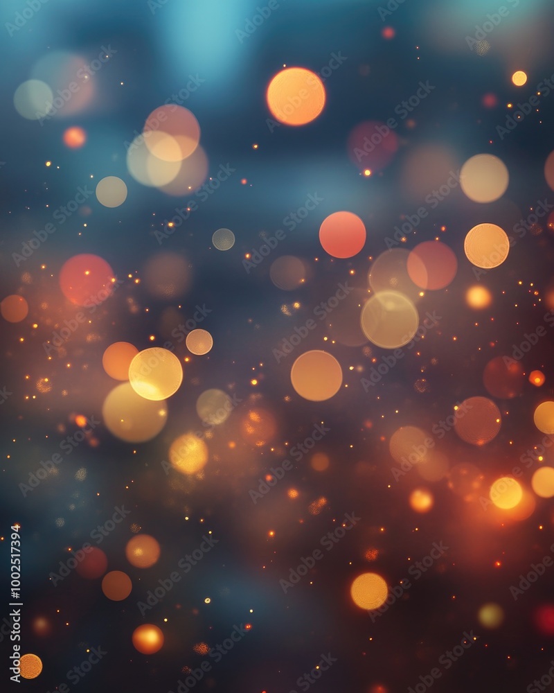 Wall mural blurred abstract background with bokeh lights