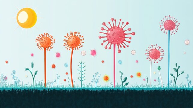 A diagram illustrating the lytic cycle of a bacteriophage, depicting its steps from attachment to lysis.