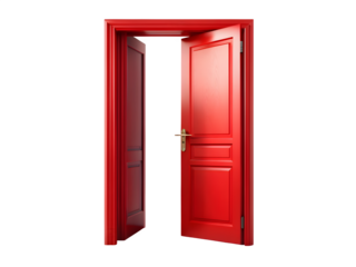 Double door isolated on a white background,  PNG file, Generative AI	