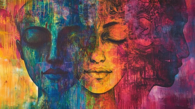 Color Tragedy series A backdrop of vibrant hues enhances artistic expressions of passion spirituality and the inner self