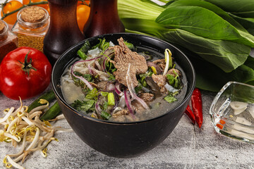 Vietnamese cuisine - Pho Bo soup with beef