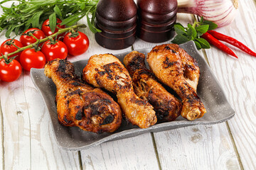 Hot and tasty chicken drumstick barbecue