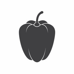 Silhouette Bell Pepper Sliced Black Color Vector Illustration | Paprika Printable Clipart