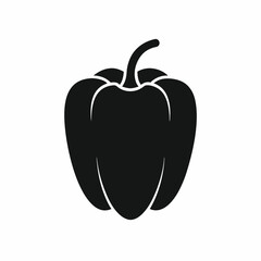 Silhouette Bell Pepper Sliced Black Color Vector Illustration | Paprika Printable Clipart
