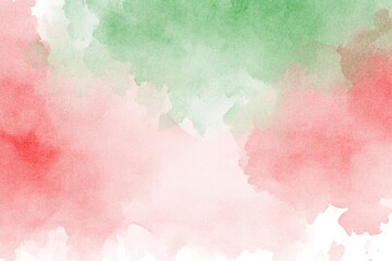 Colorful watercolor texture with red, green, and soft pink shades on a white background.