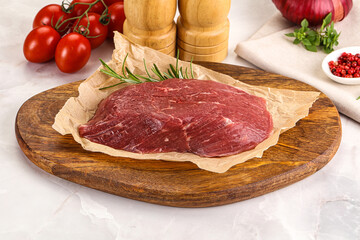 Raw beef meat uncocked steak