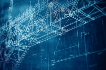 Detailed Blueprint of a Bridge Structure