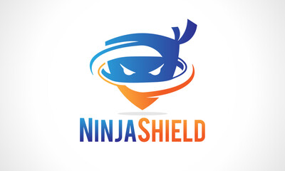 Catch The Thief Ninja Shield Security Logo Design Vector Icon Symbol Illustrations. Multifunctional logo that can used in many security companies businesses service. its a creative and cool icon.