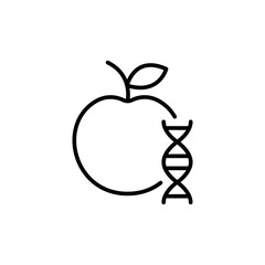 Apple dna outline icons, minimalist vector illustration ,simple transparent graphic element .Isolated on white background