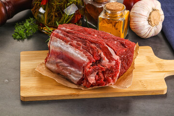 Raw beef ribs for cooking