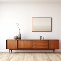 MidCentury Modern Sideboard with Wooden Legs and Drawers