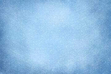 Blue watercolor winter background. Ice rink texture with skating scratch marks for winter season designs