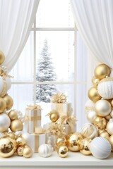 golden and white luxury christmas decoration
