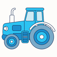 Clean Tractor Line Art Illustration.