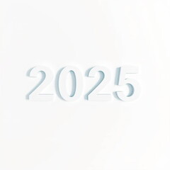 2025 year number on white background