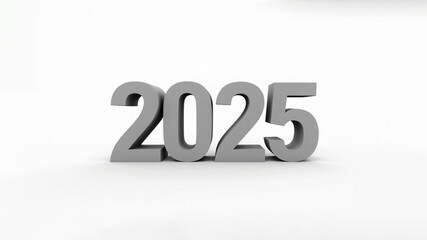 2025 year number on white background