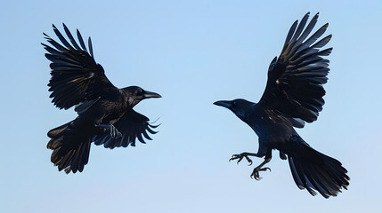 Obraz premium Beautiful but dangerous crow with a long beak.