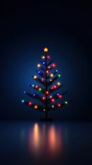 a christmas tree lit up with colorful lights