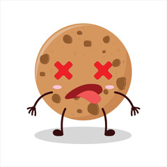 Cute fainted expression of cookies cartoon character