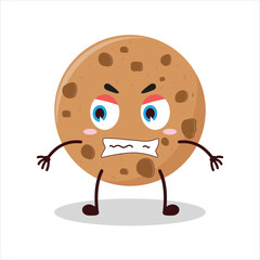 Cute angry expression of cookies cartoon character
