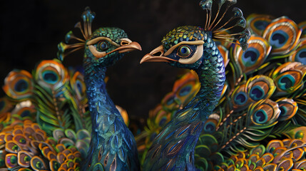 Obraz premium Beautiful peacock with a beautiful background.