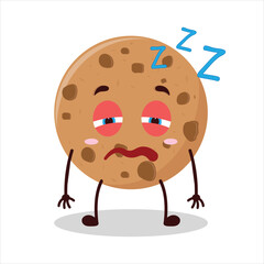 Cute sleepy expression of cookies cartoon character